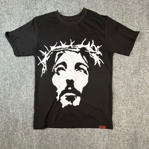 Destined Mens Jesus Christ Graphic T-Shirt Black 1 Corinthians 2:9 Size Medium